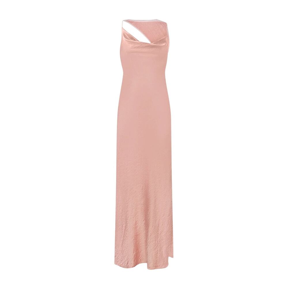 Anna October Elizabeth Maxi Dress in Satin - XS - Pink